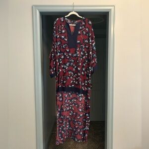 BCBG MaxAzria High/Low relaxed fit Dress with Gingko Print